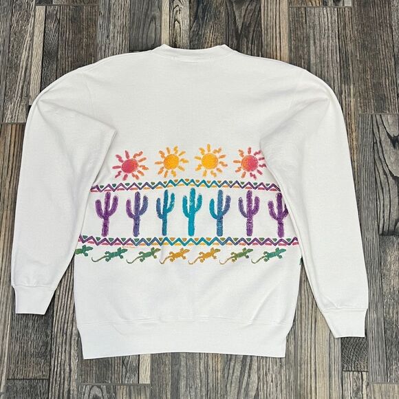 🔥🔥 Vintage 1990 ARIZONA Nature Wraparound Graphic Puff Print CREWNECK  Sz Medi - Picture 7 of 11